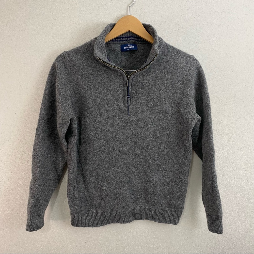 Rushmore 100% Lambswool Grey 1/4 Zip Sweater Men’s Medium‎